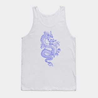 Blue Asian Dragon Tank Top